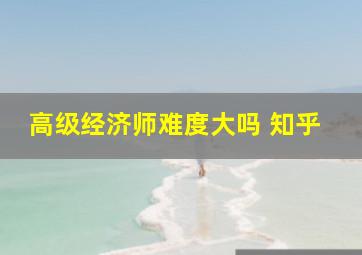 高级经济师难度大吗 知乎